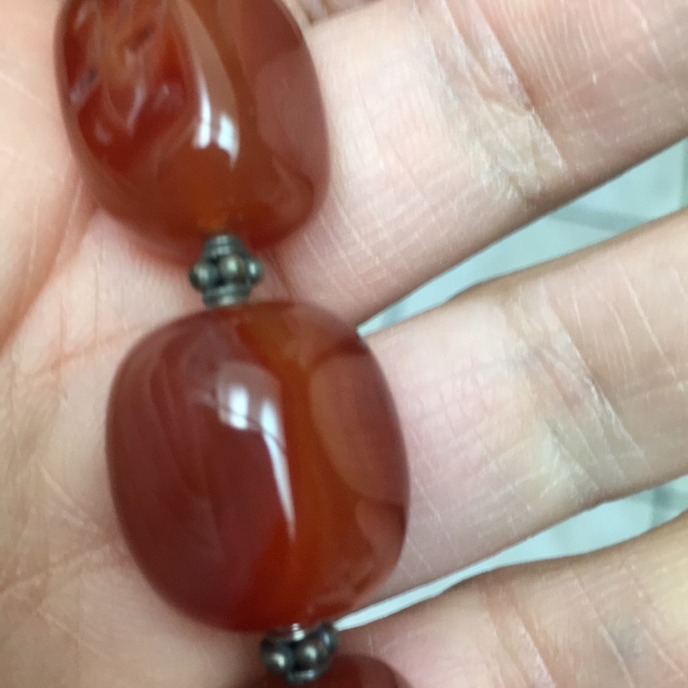 BARSE  real agate bracelet with .925 silver clasp - Picture 2 of 8